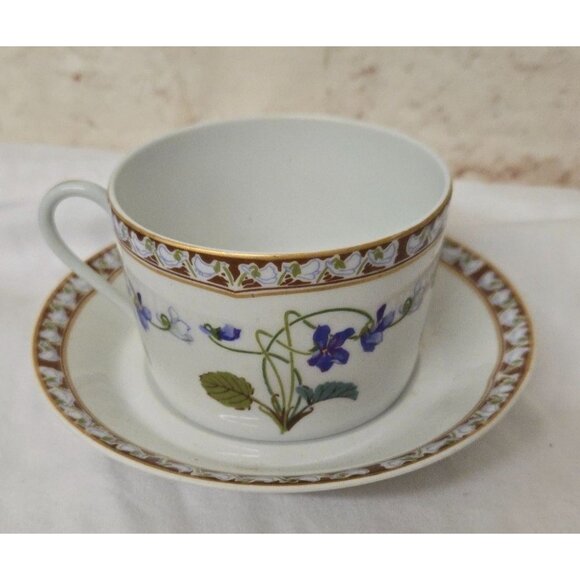 Haviland Limoges Imperatrice Eugenie France Coffee Tea Cups & Saucers - Picture 1 of 7